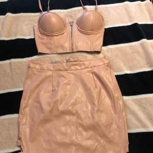 Two Piece Pink Skirt Set-Small